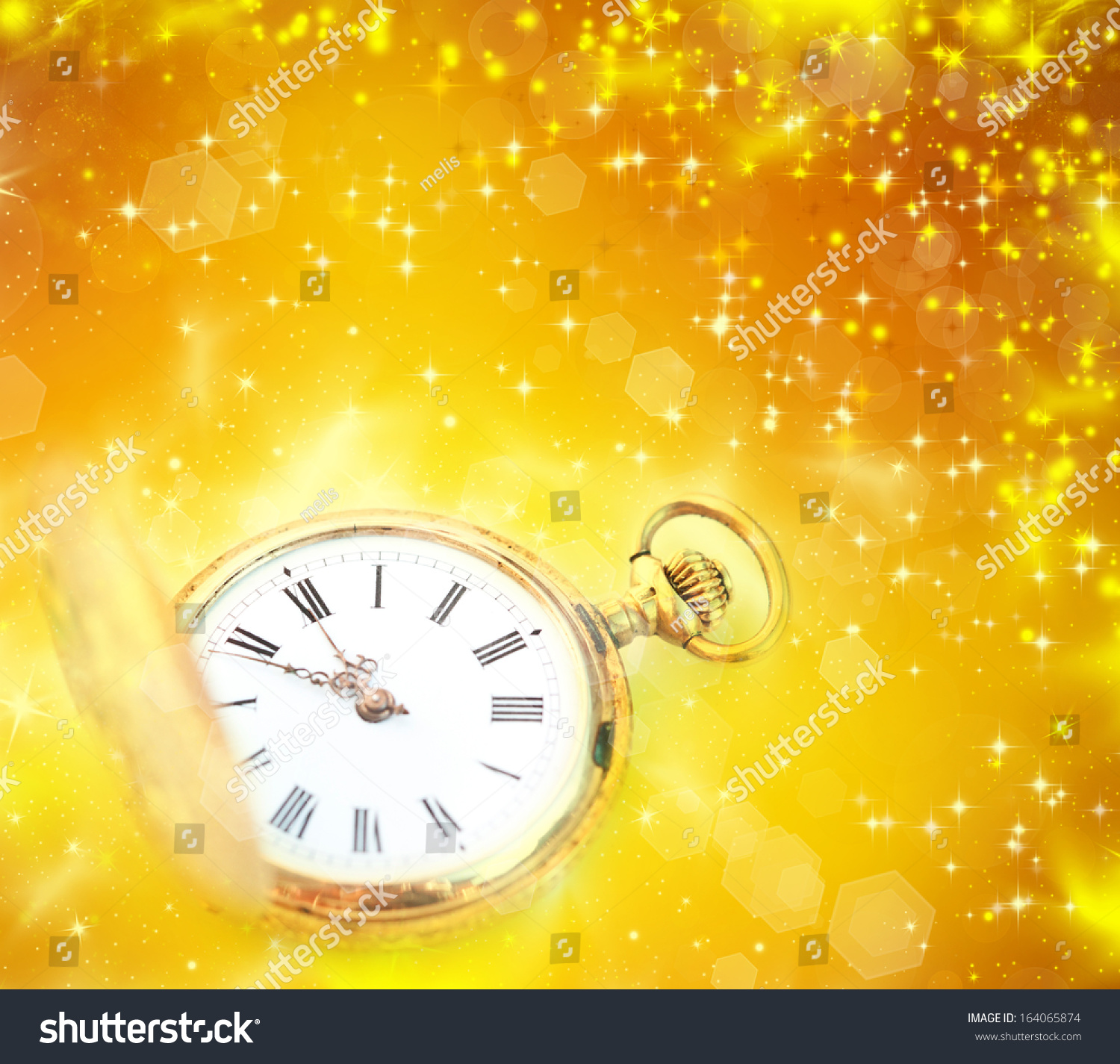 New Years Midnight Old Clock Stars Stock Photo Shutterstock