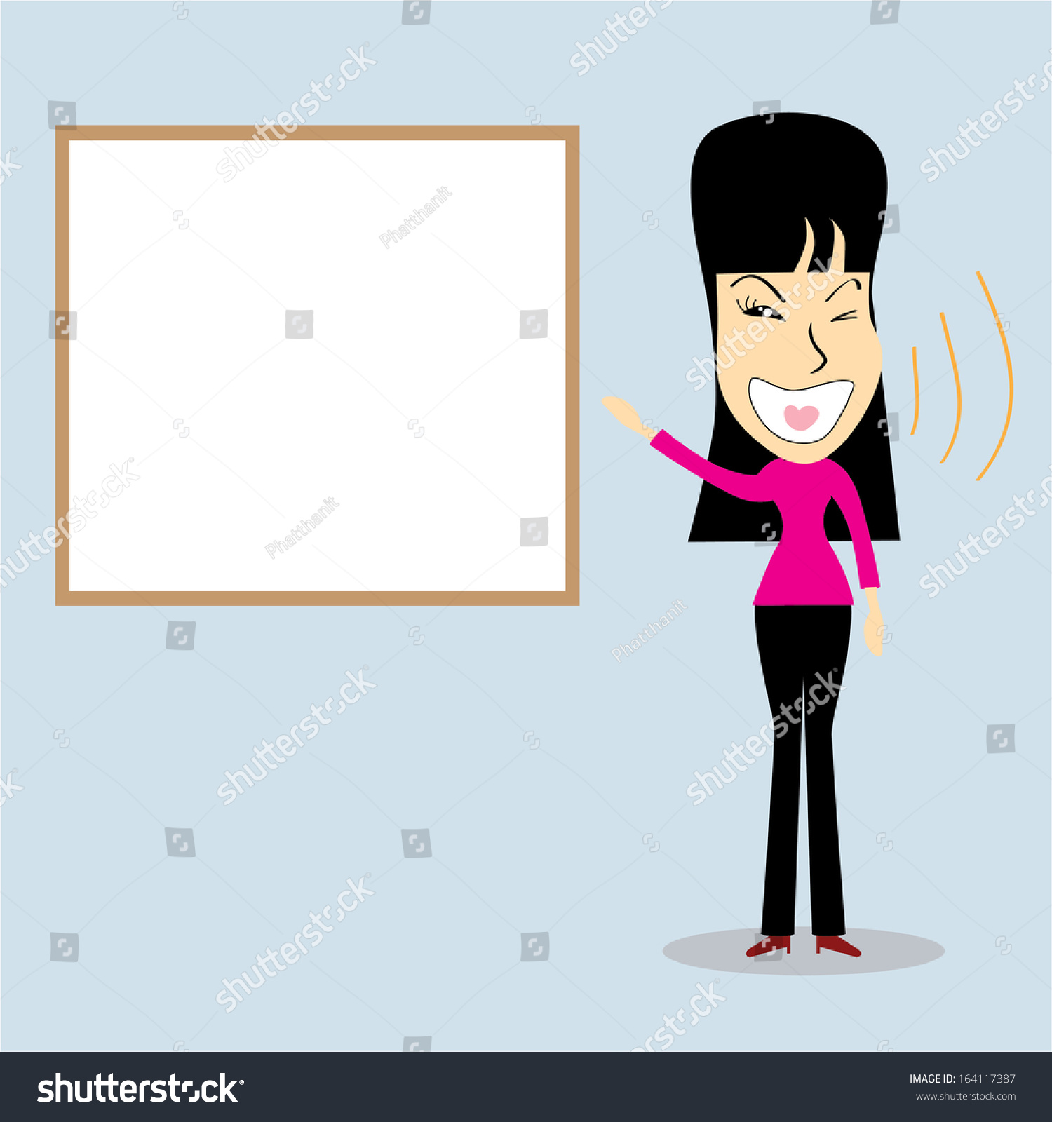 Business Woman Whiteboards Cartoon Charactervector Illustration Stock Vector Royalty Free 2489