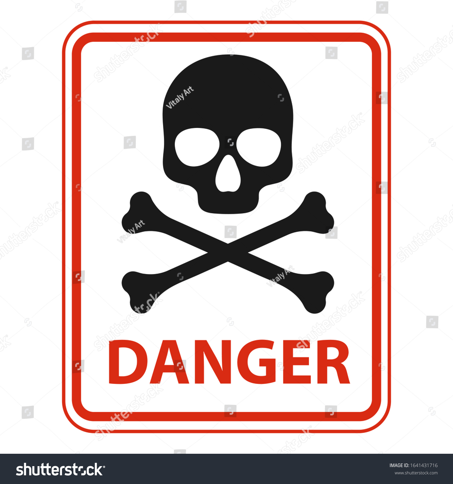 Danger Red Sign Skull Crossbones Vector Stock Vector Royalty Free 1641431716 Shutterstock 9883