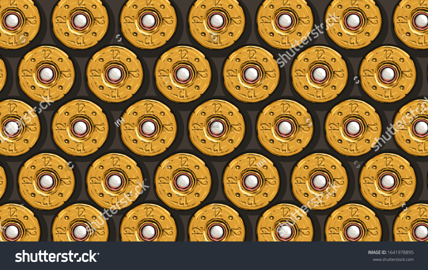 Vektor Stok Yellow Shotgun Shells Back View (Tanpa Royalti) 1641978895 Shut...
