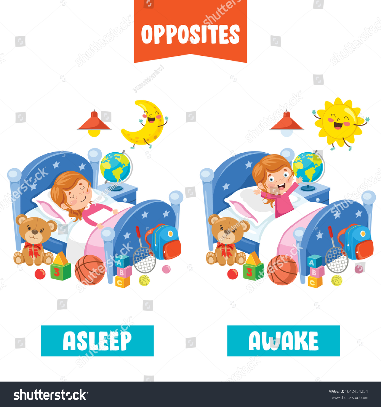 Opposite Adjectives Cartoon Drawings Stock Vector (Royalty Free ...