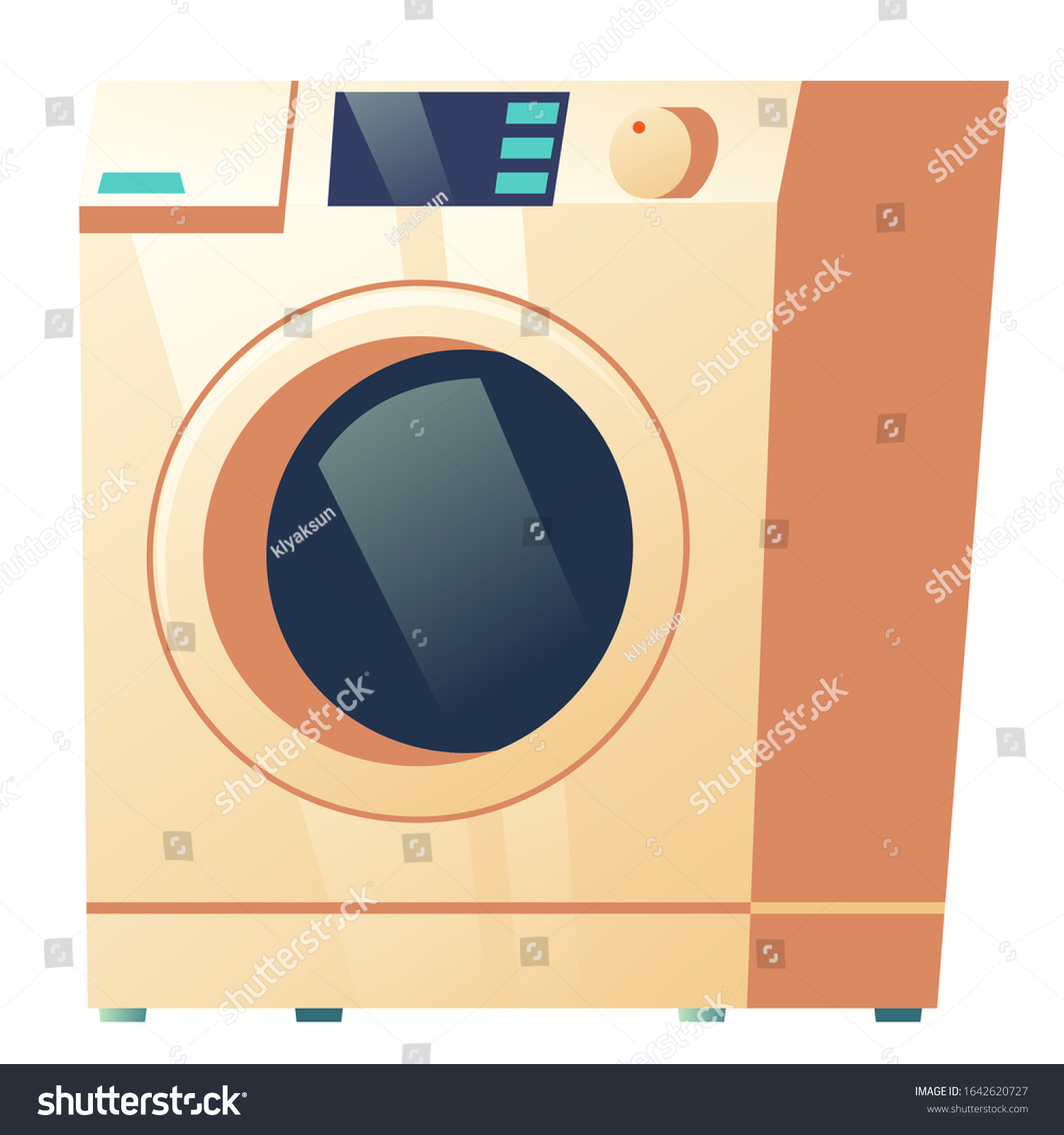 Washing Machine Front View Isolated On Stock Vector (Royalty Free ...