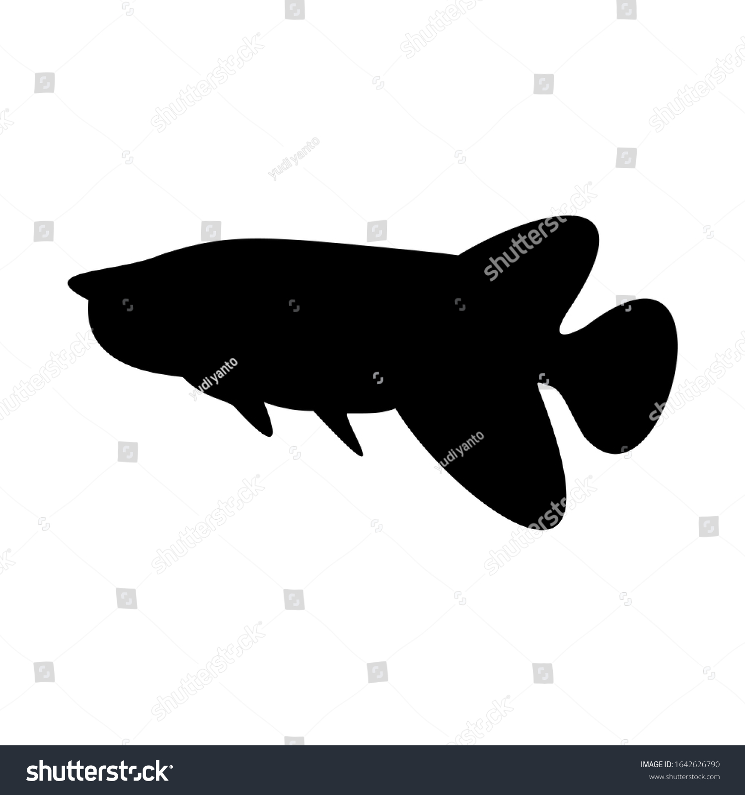 Betta Fish Icon Silhouette Vector Illustration Stock Vector (Royalty ...