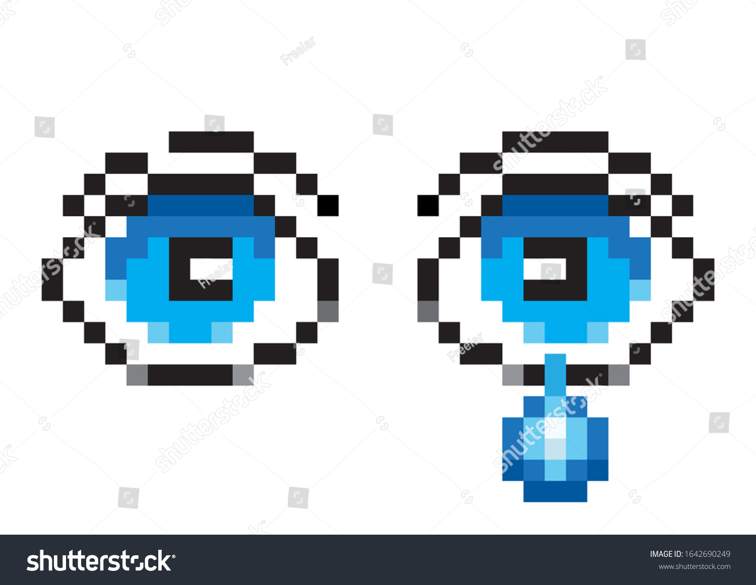 Pixel Art Game Over Eyes Teardrop Stock Vector (Royalty Free ...