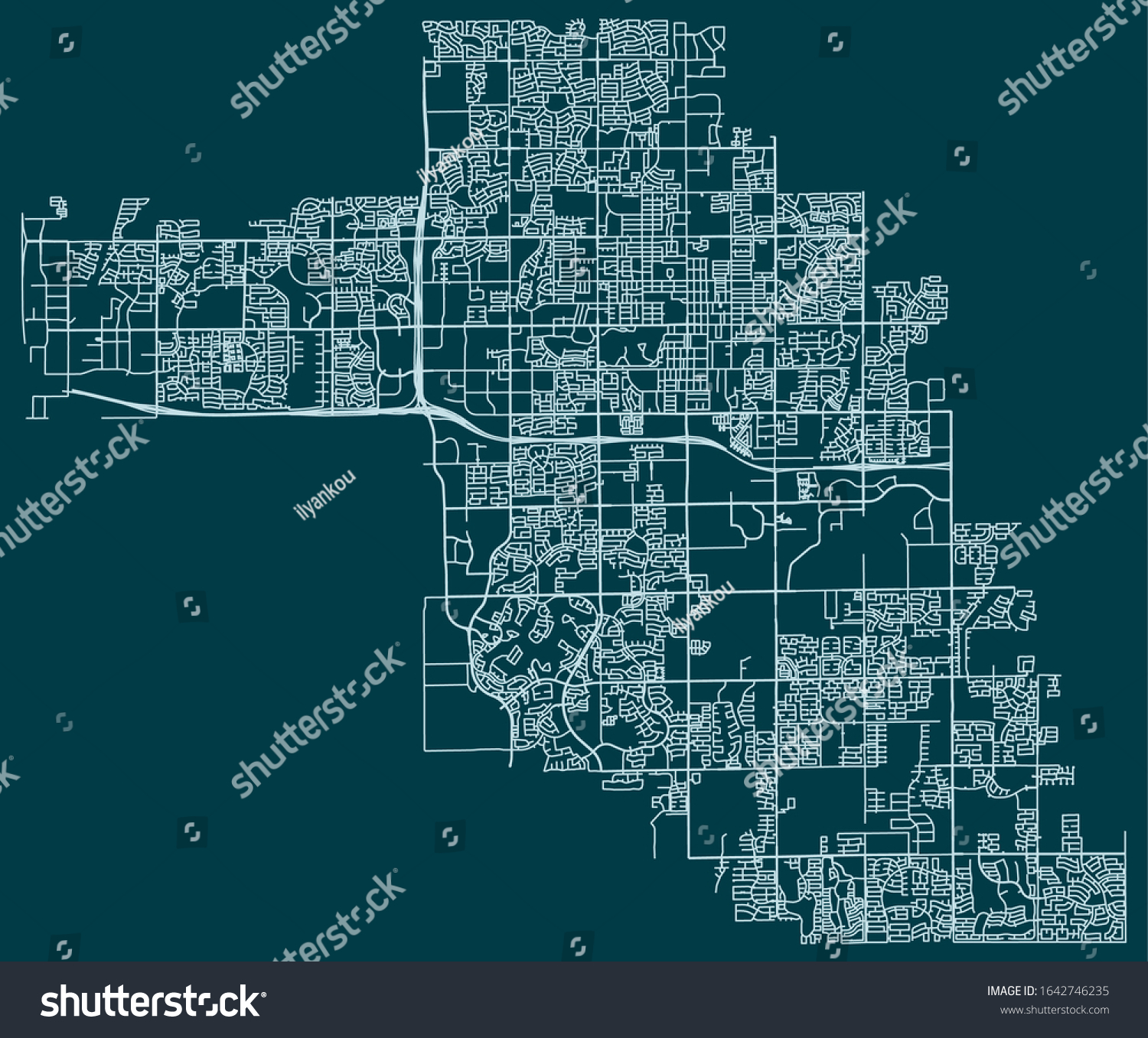 Road Map Chandler Arizona United States Stock Vector (Royalty Free ...