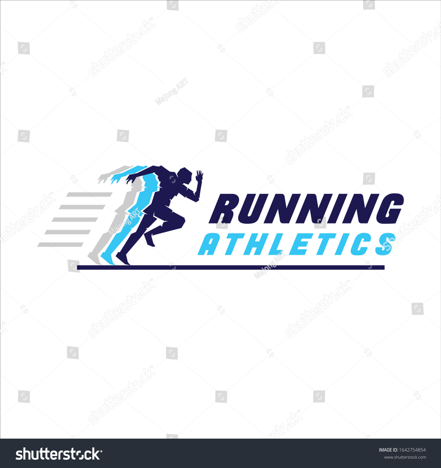 Running Man Silhouette Logo Finish Ribbon Stock Vector (Royalty Free ...