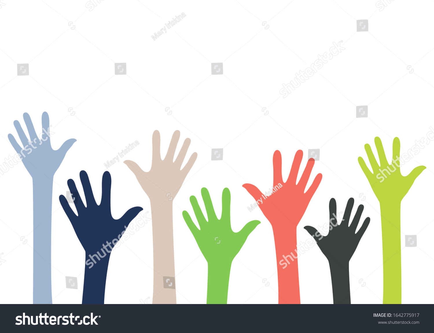 Silhouette Hands Raised Isolated Object On Stock Vector (Royalty Free ...