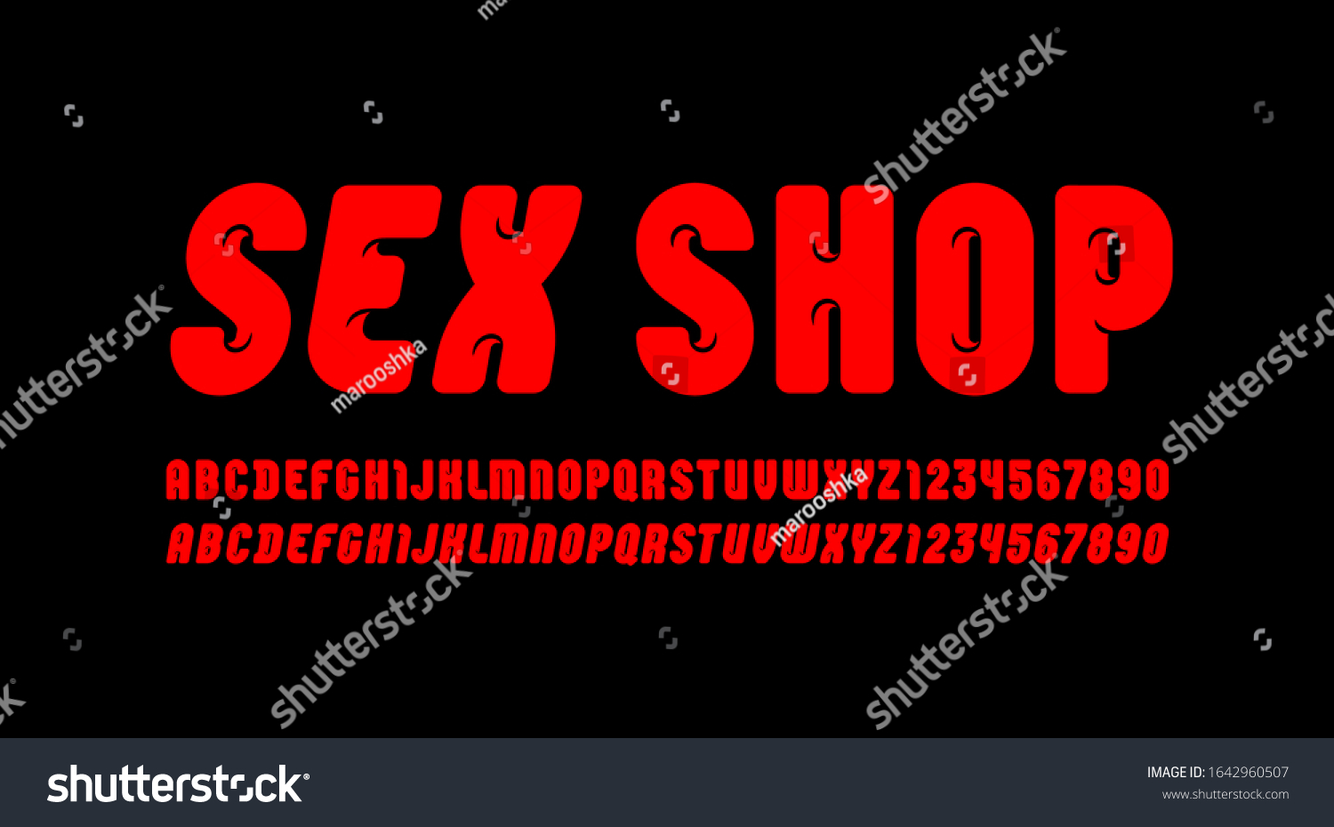 Sexy Bold Font Trendy Beautiful Alphabet เวกเตอร์สต็อก ปลอดค่าลิขสิทธิ์ 1642960507 Shutterstock