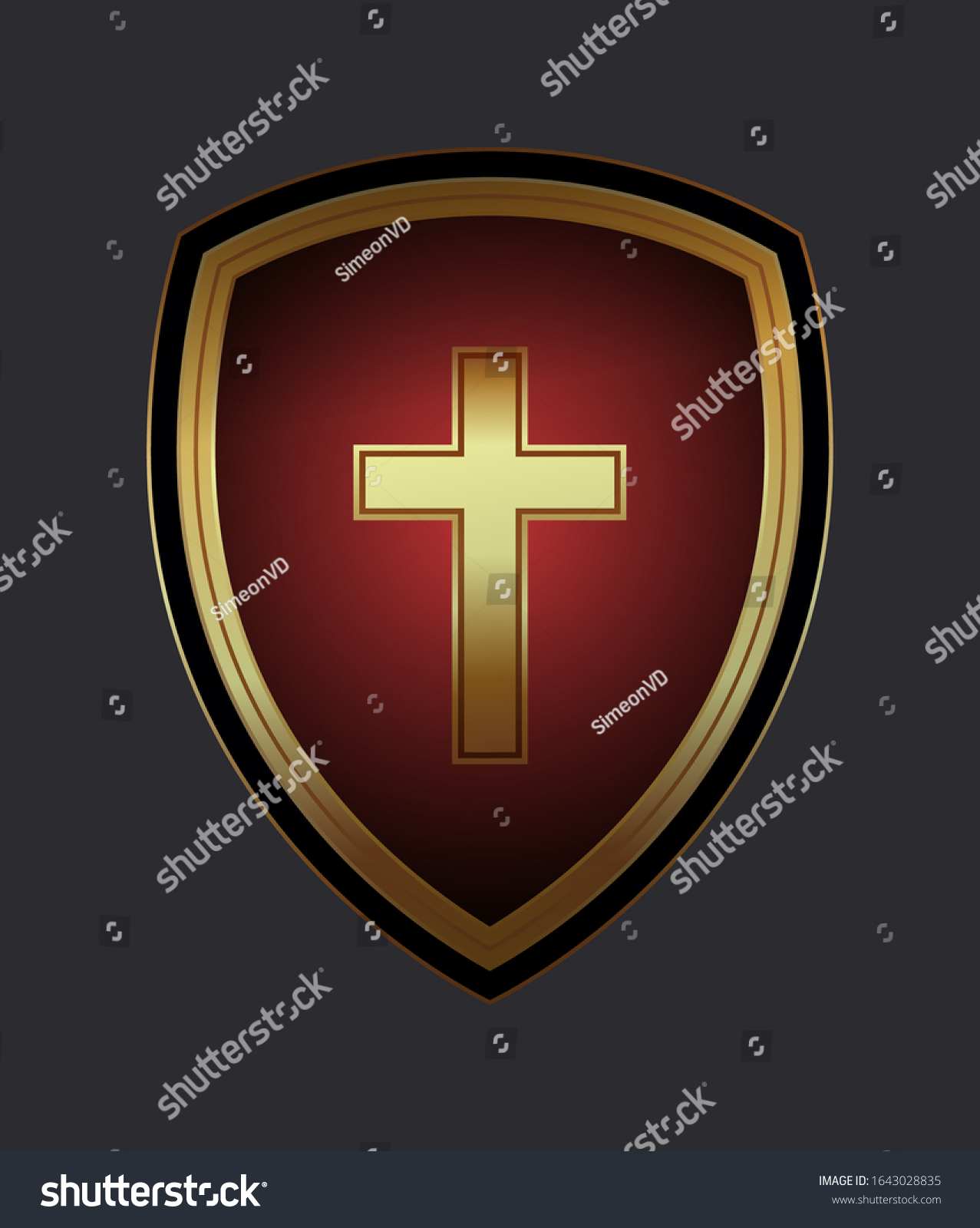 Christian Cross Shield Faith Church Logo Stock Vector (Royalty Free ...