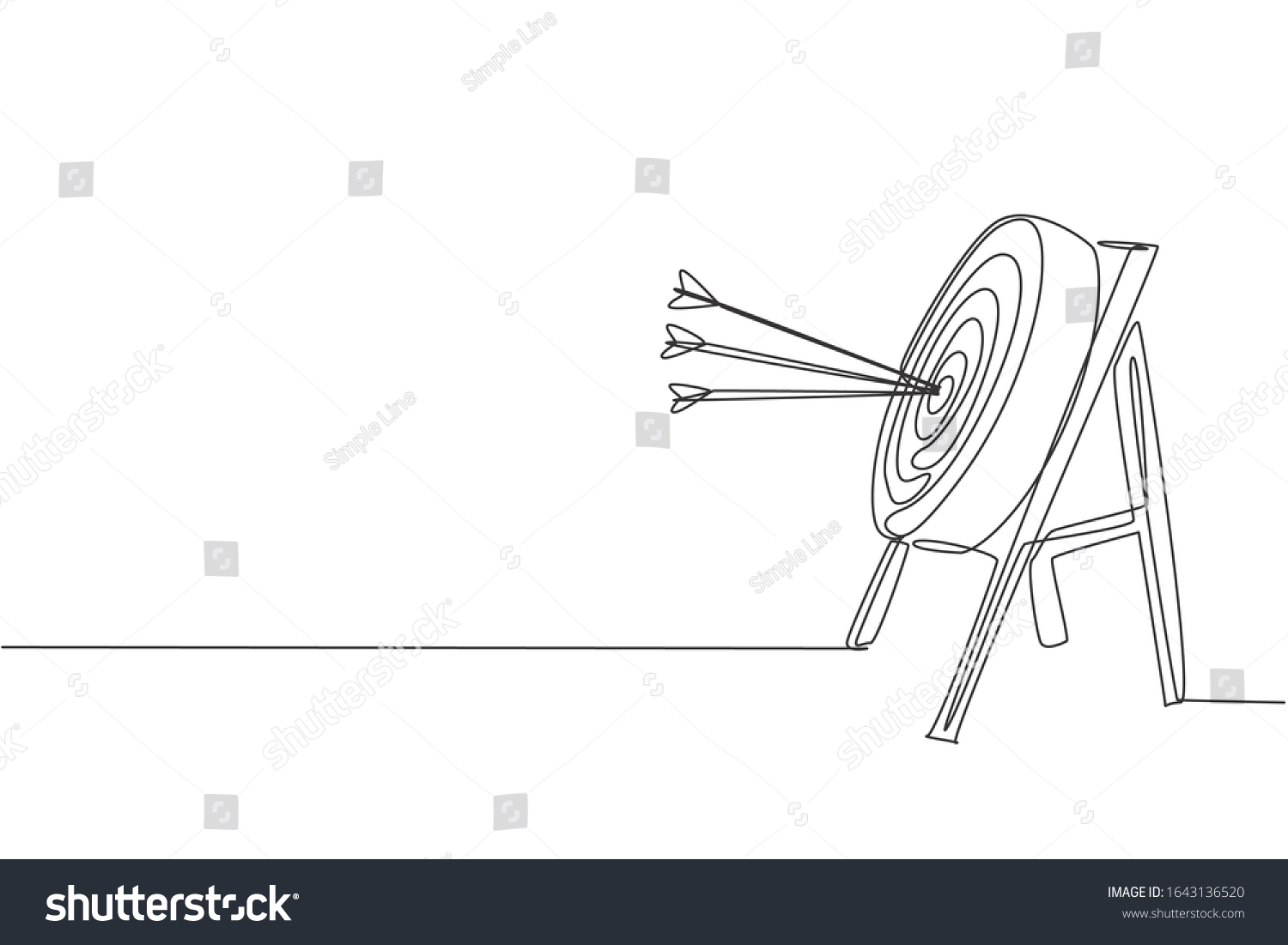 One Continuous Line Drawing Arrows Shot Stock Vector (Royalty Free ...