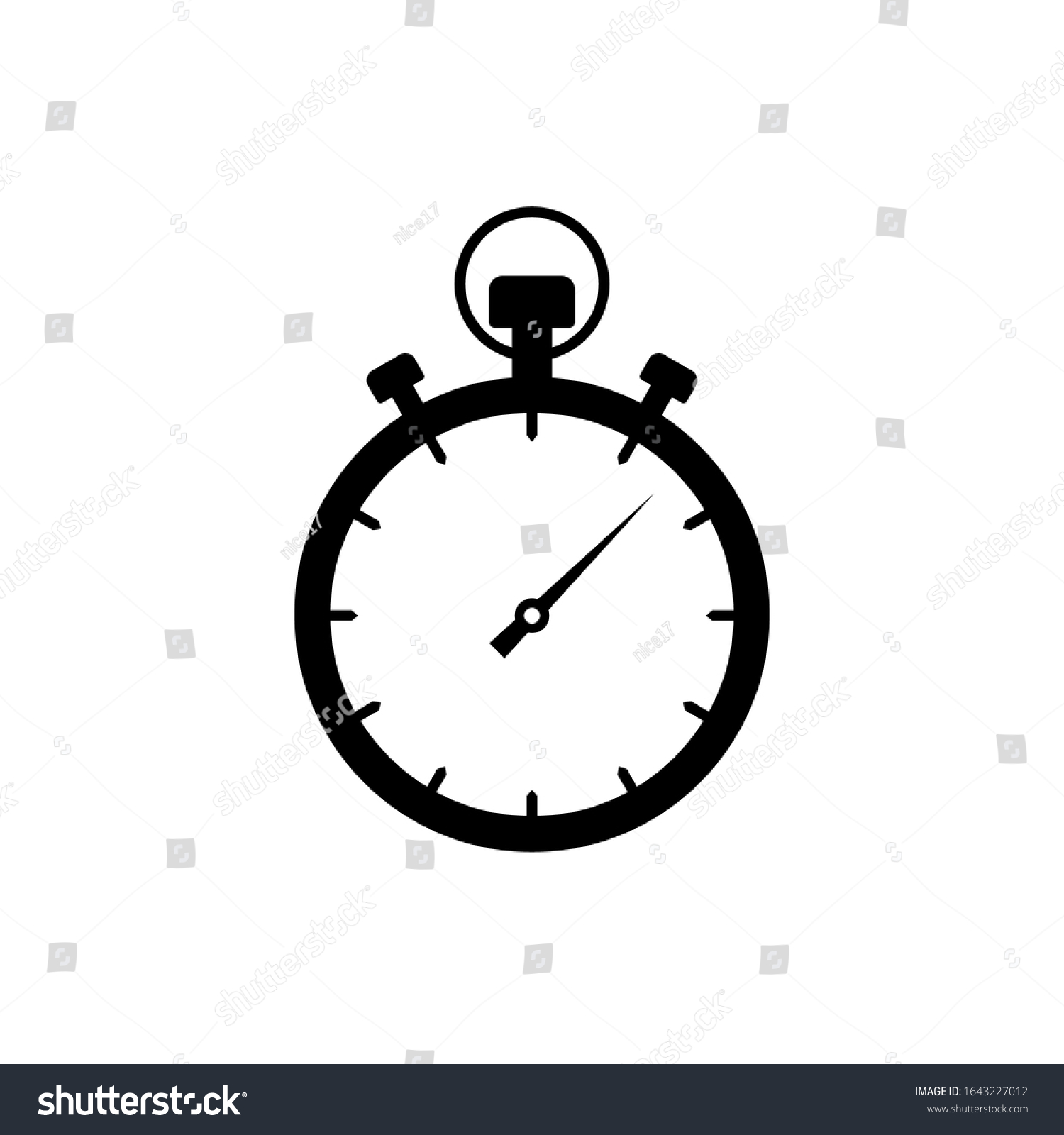 Stopwatch Vector Icon Black Illustration Isolated Stock Vector Royalty Free