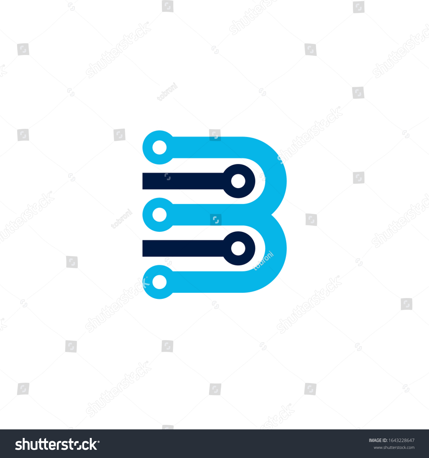 Logo B Tech Design Vector Modern Stock Vector (Royalty Free) 1643228647 ...