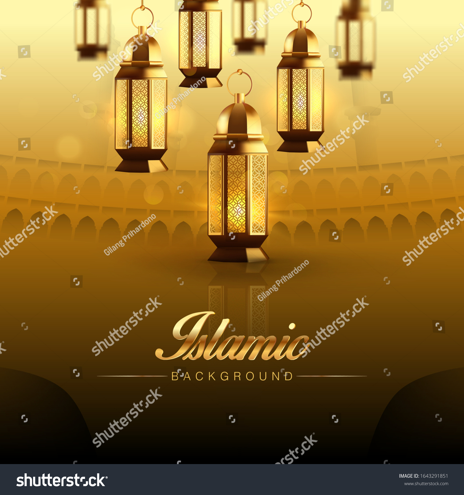 Islamic Background Hajj Umrah Template Banner Stock Vector (Royalty ...