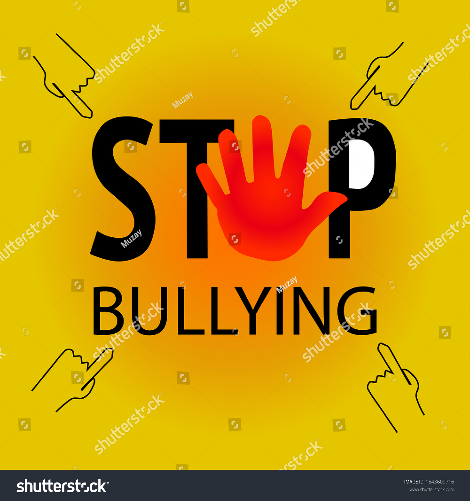 Stop Bullying Logo Vector Red Hand Stock Vector (Royalty Free ...