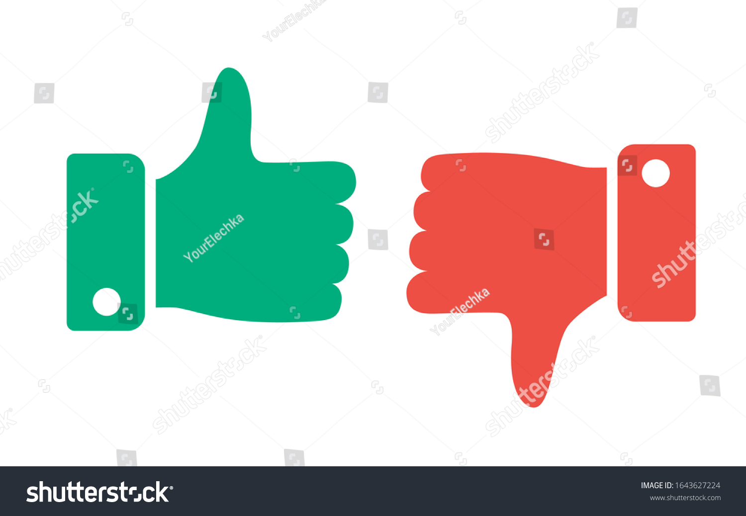 Thumbs Thumbs Down Like Deslike Symbol Stock Vector (Royalty Free ...