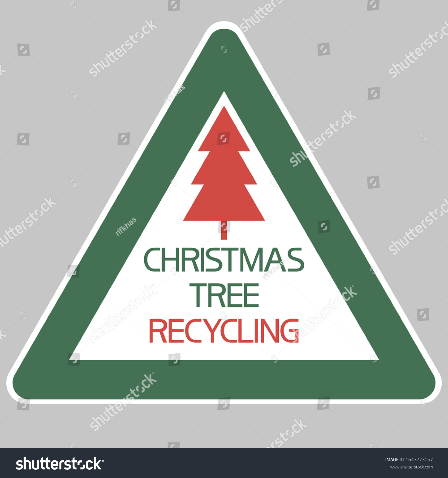 Christmas Tree Recycling Illustrativegraphic Poster Twodimensional