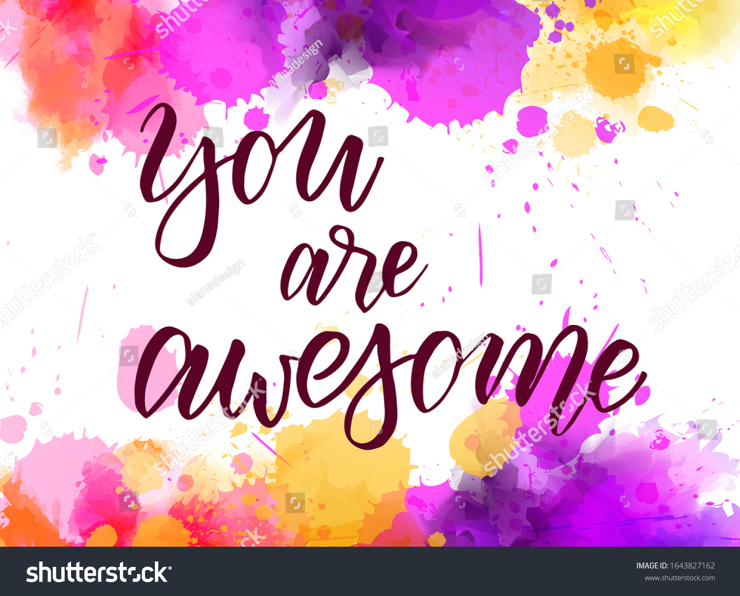 You Awesome Handwritten Modern Calligraphy Lettering Stock Vector ...