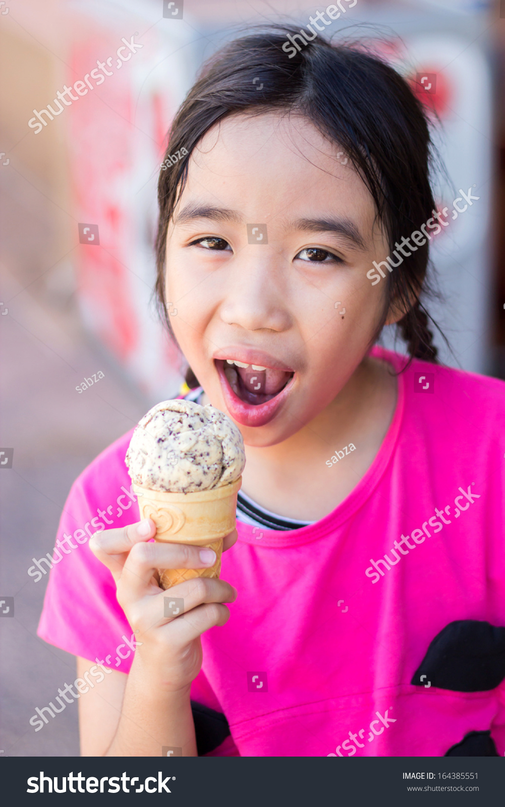 Cute Asian Girl Ice Cream Stock Photo 164385551 | Shutterstock