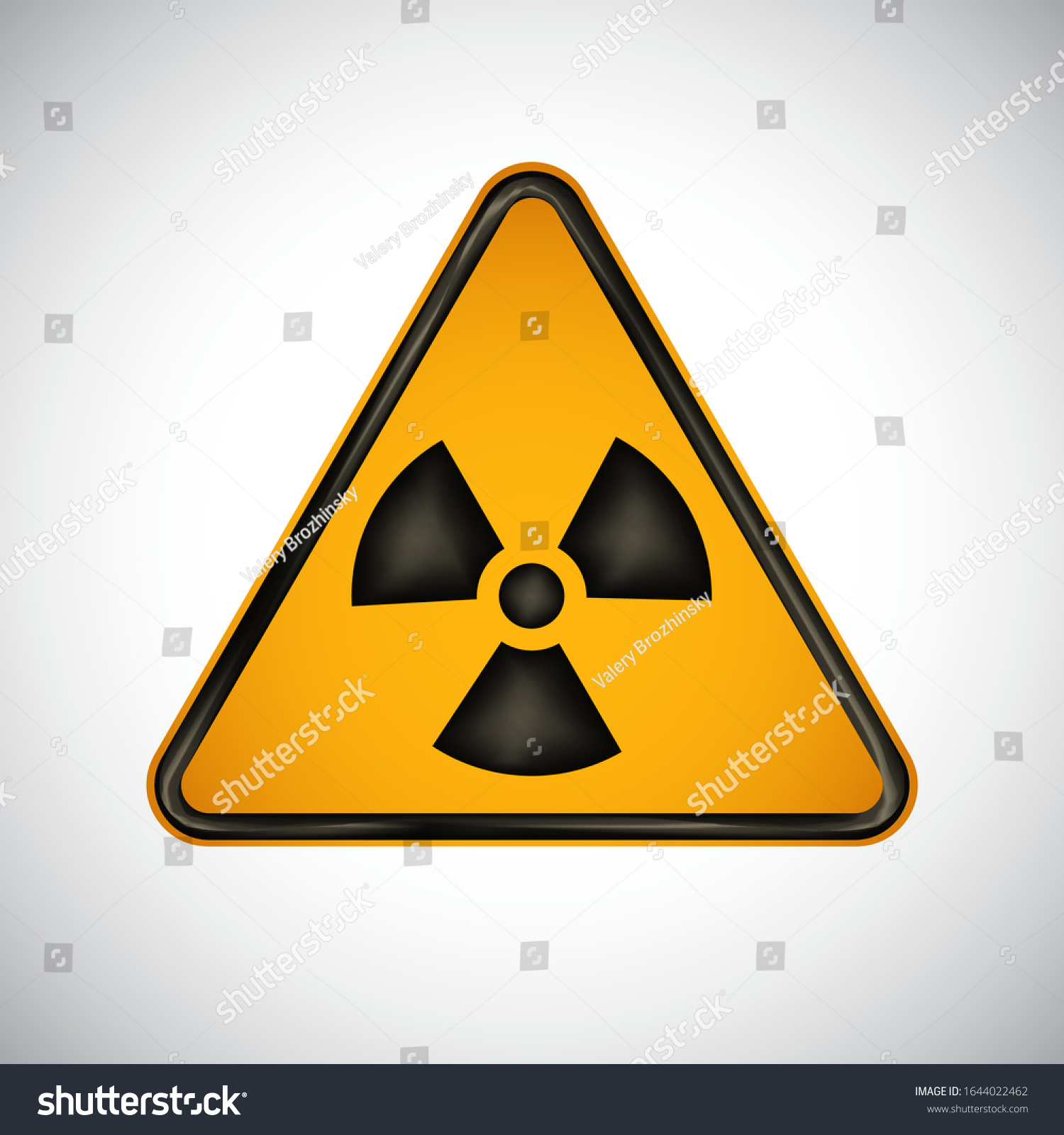 Caution Radiation Hazard Sign Black Orange Stock Vector (Royalty Free ...