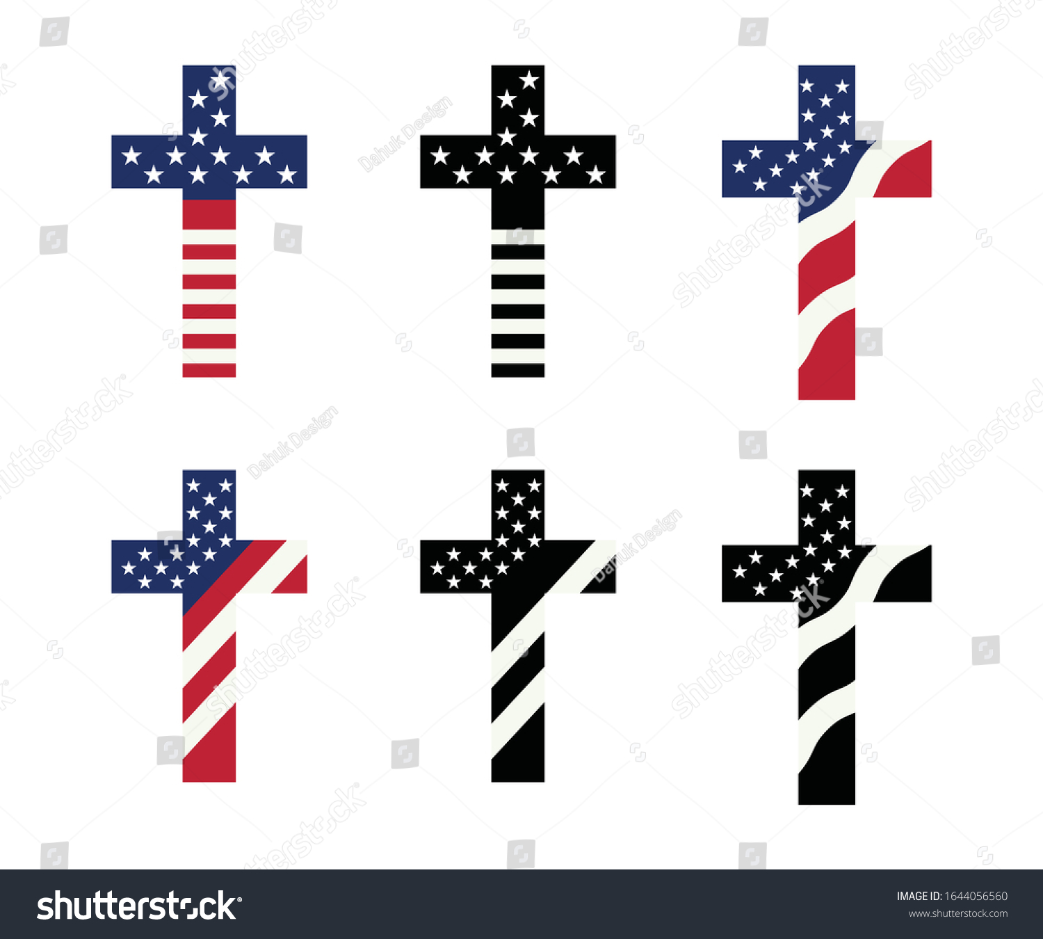 American Flag Cross Symbol Icon Printable Stock Vector Royalty Free 1644056560 Shutterstock 7509