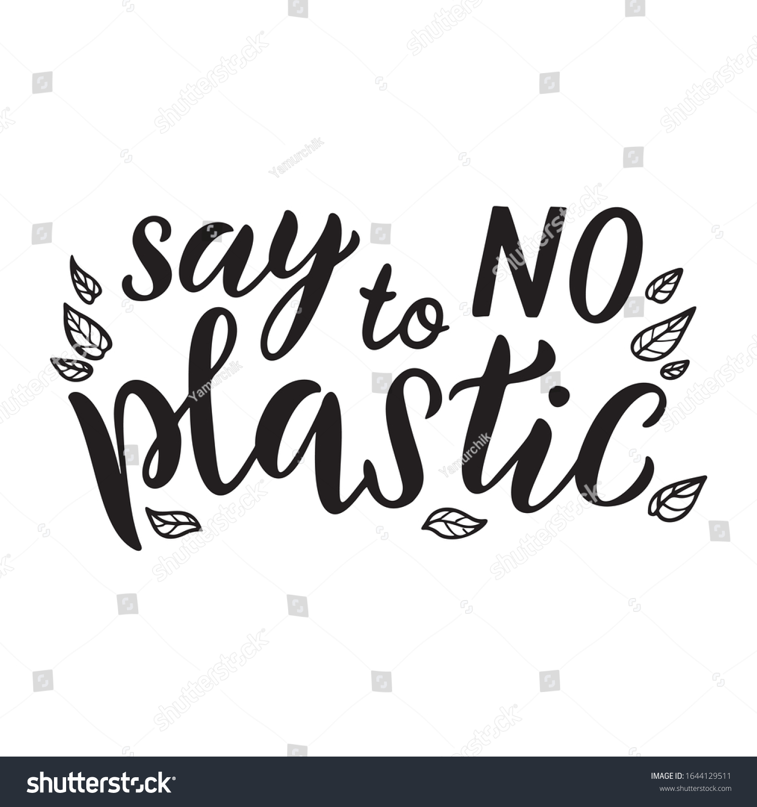 Say No Plastic Lettering Card Plastic Stock Vector (Royalty Free ...