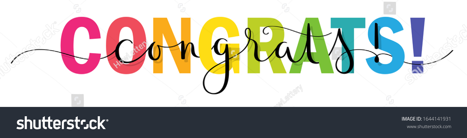 Congrats Vector Mixed Typography Banner Interwoven Stock Vector ...