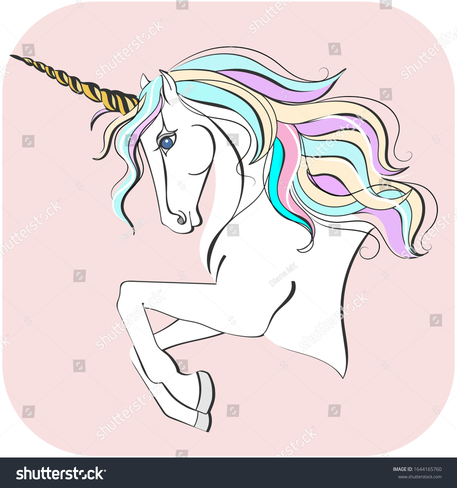 Unicorn Magic Horn Unicorn Vector Illustration Stock Vector (Royalty ...