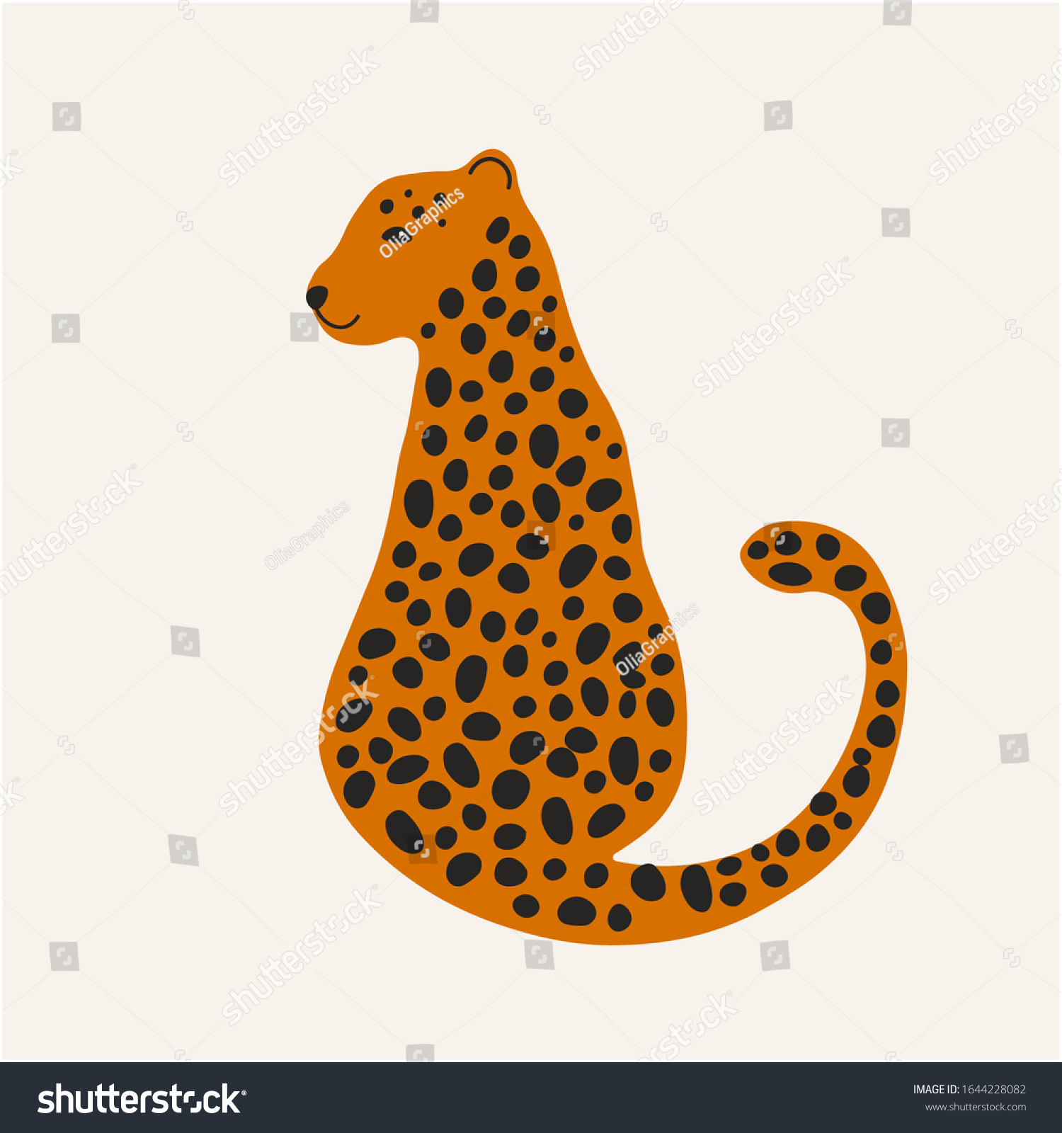 Cartoon Cheetah Leopard Illustration Safari Wild Stock Vector (Royalty ...