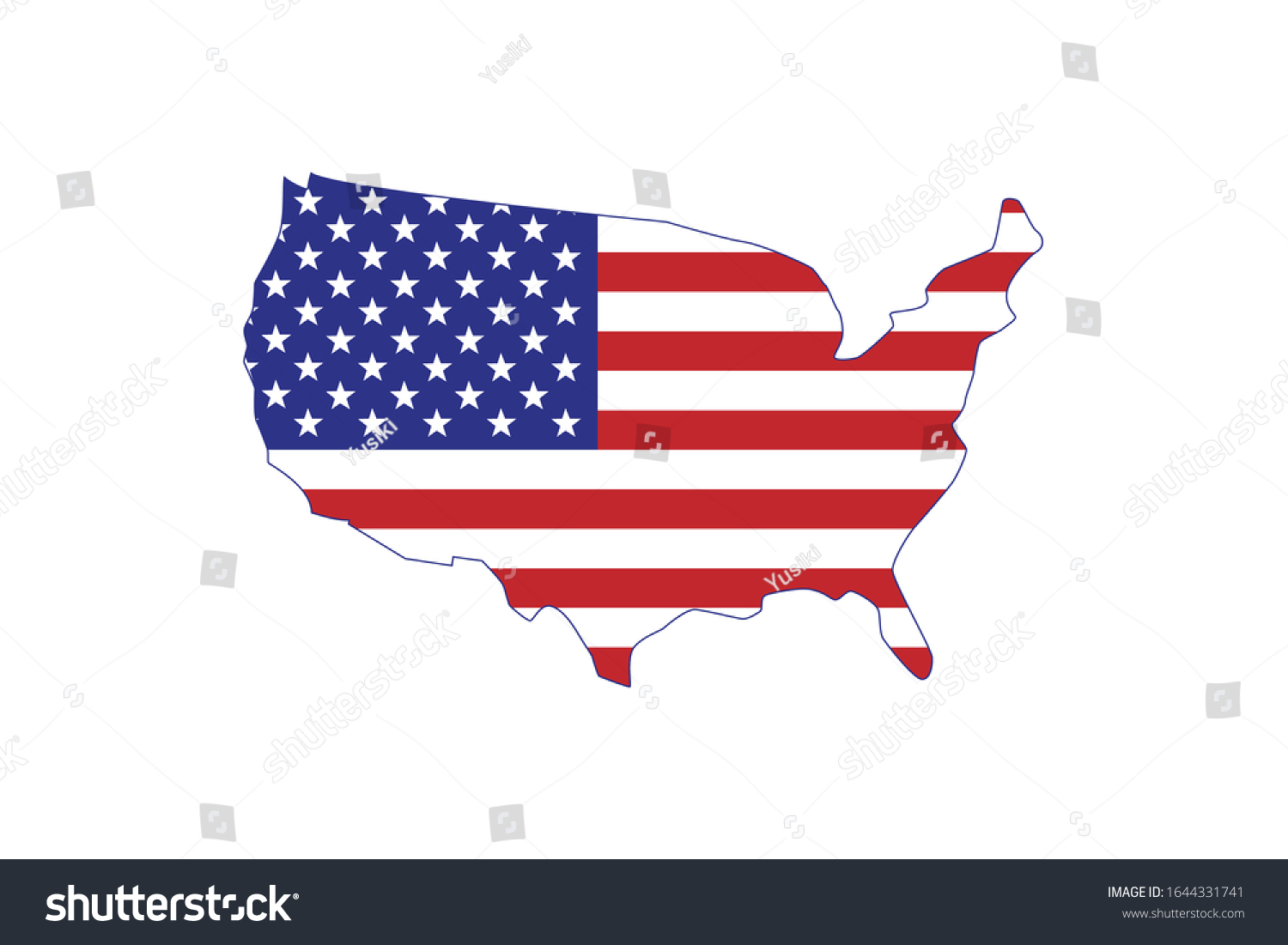 Outline Map United States America Silhouette Stock Vector (Royalty Free ...