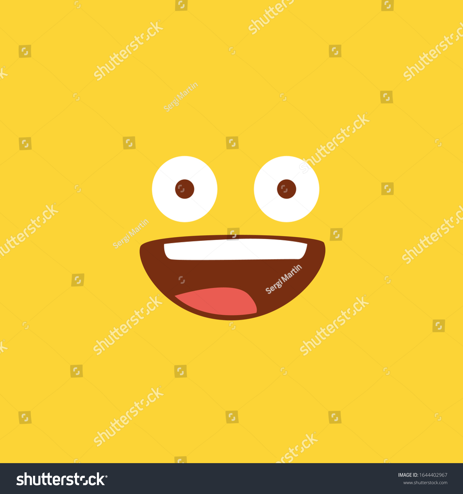 Happy Emoji Yellow Background Flat Style Stock Vector (Royalty Free ...