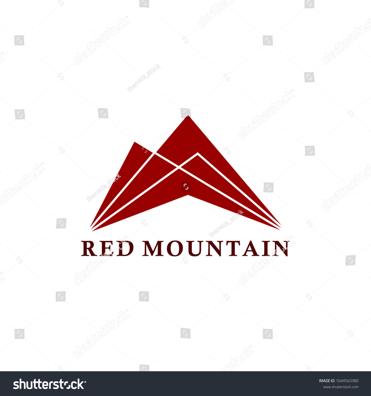 Red Mountain Logo Outdoor Vector Template Stock Vector (Royalty Free