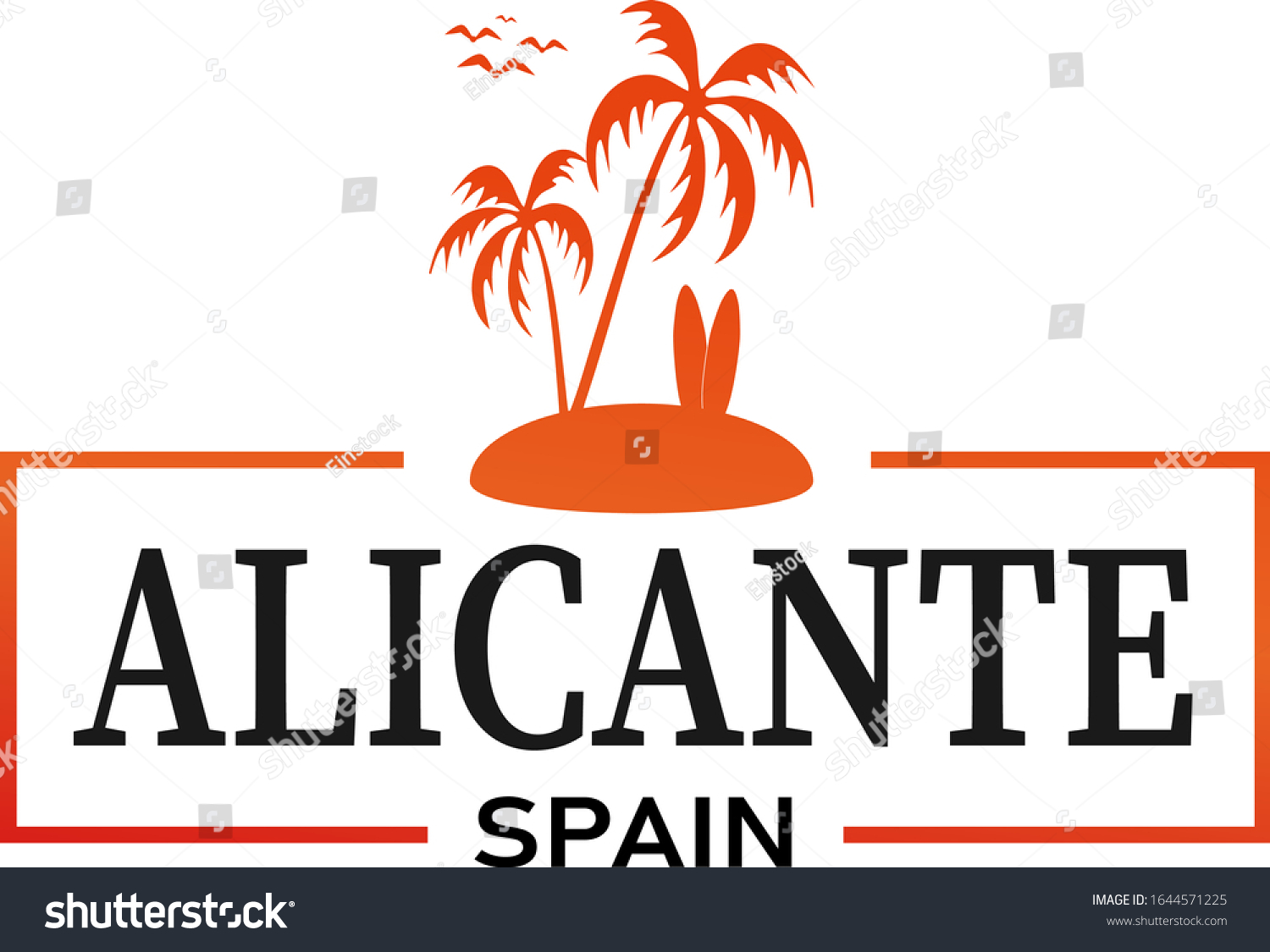 Alicante Spain Vector Illustration Tshirt Design Stock Vector (Royalty ...