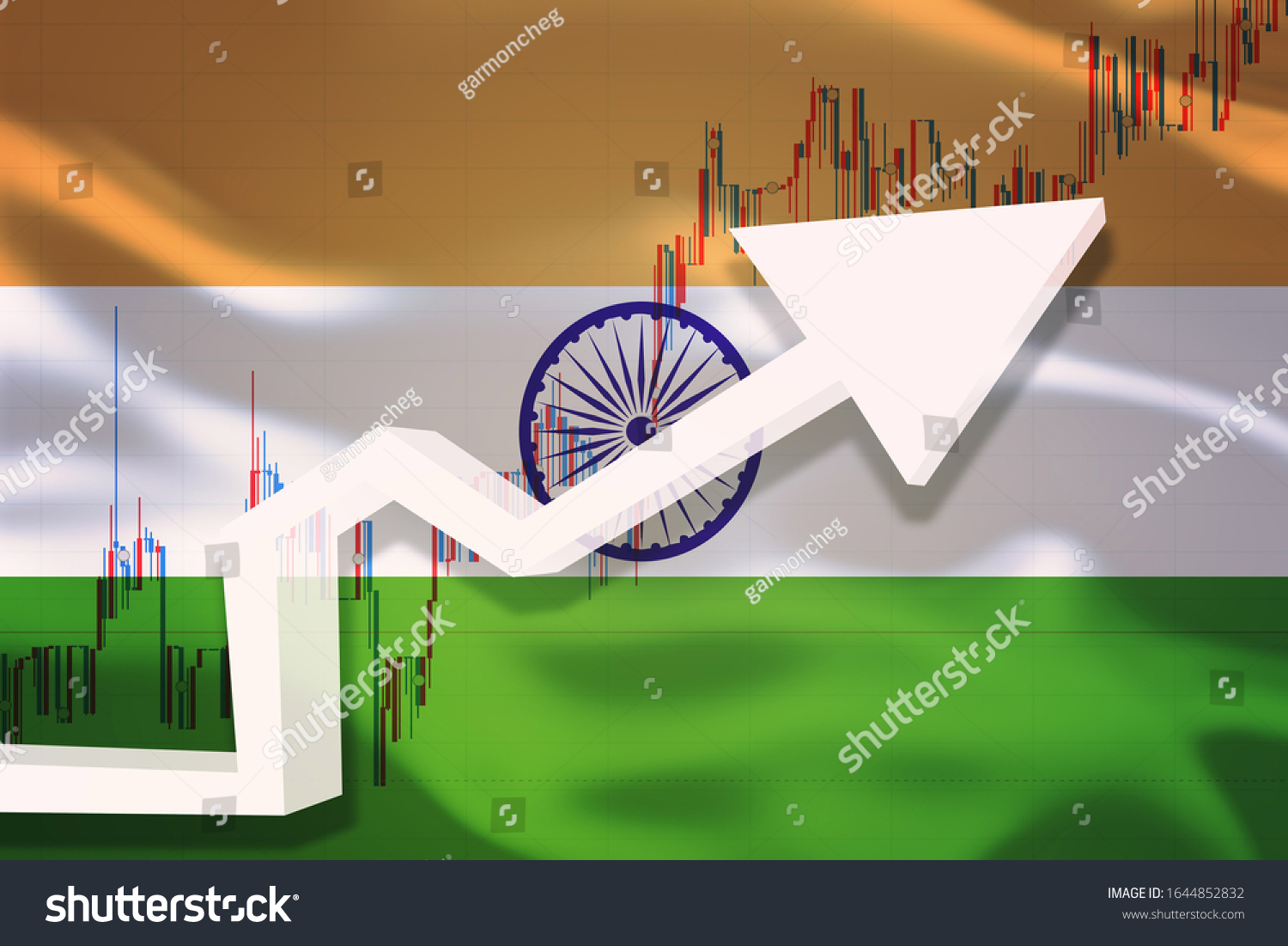 India Growth Chart White 3d Arrow Stock Illustration 1644852832 ...