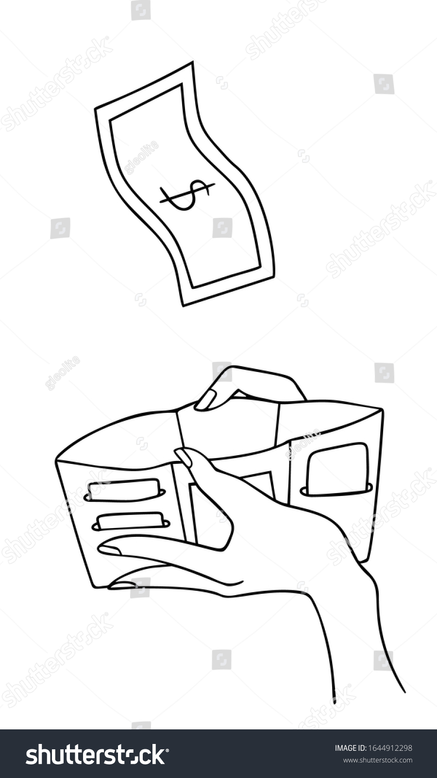 Female Hands Open Empty Wallet Getting Stock Vector Royalty Free 1644912298 Shutterstock