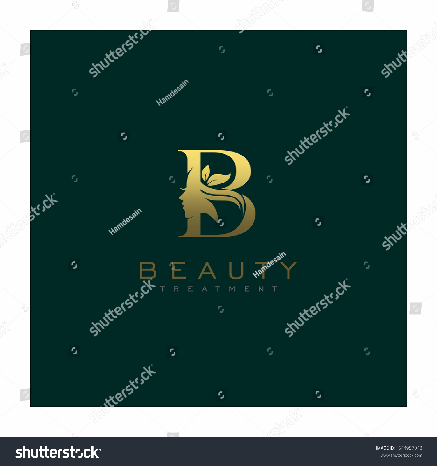 Letter B Luxury Beauty Face Logo Stock Vector (Royalty Free) 1644957043 ...