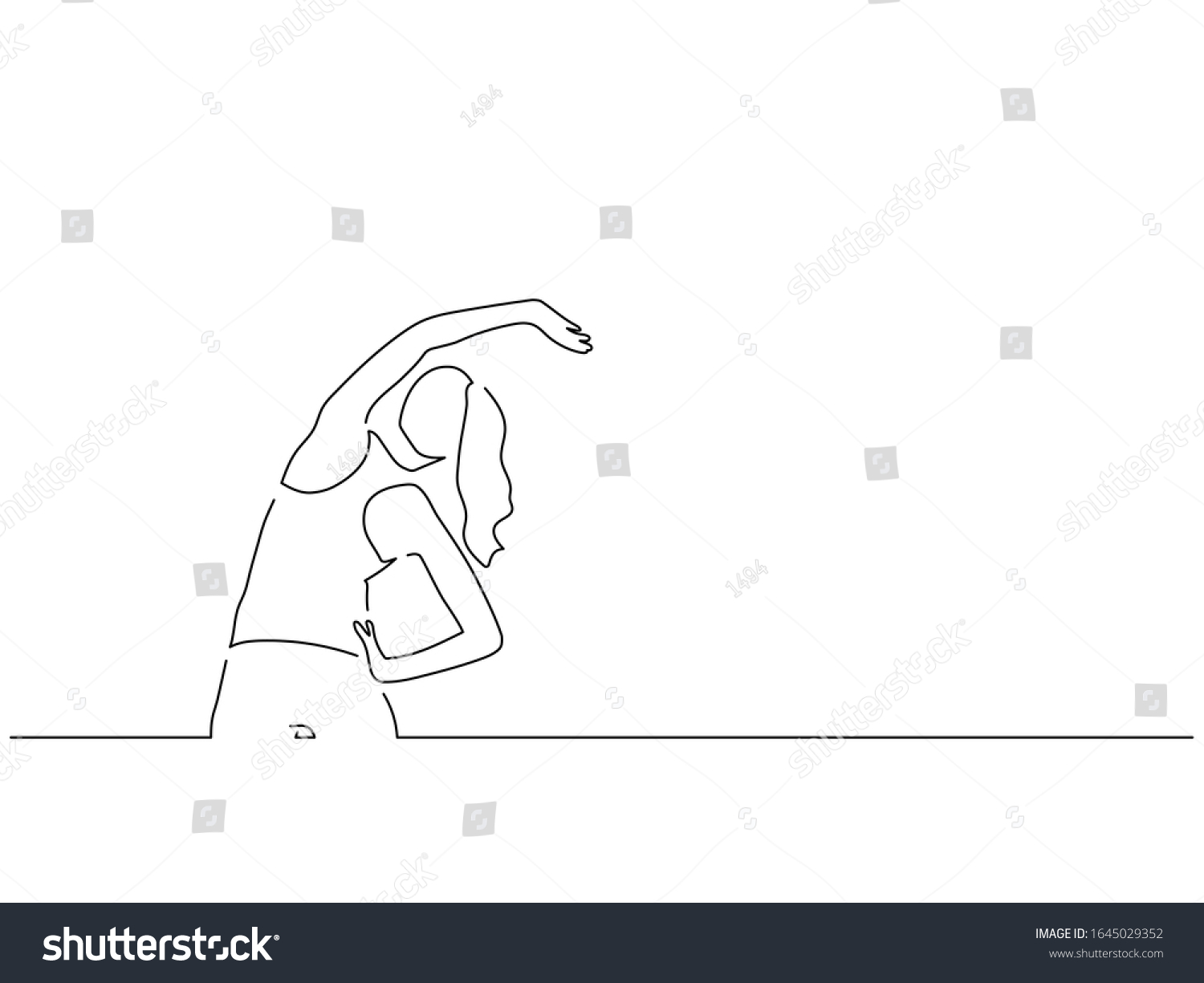 Sport Woman Line Drawing Vector Illustration Stock Vector (royalty Free 