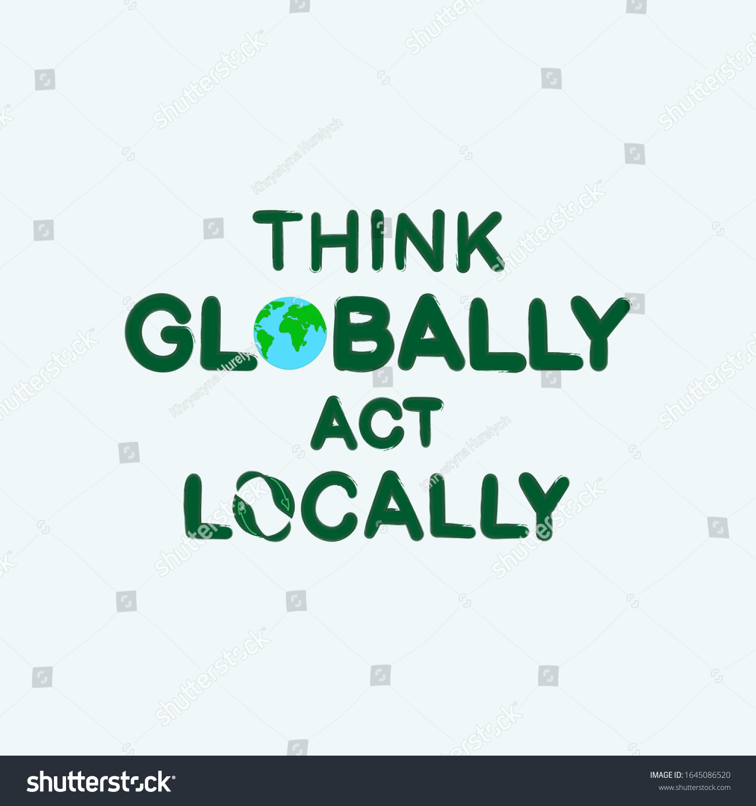 Think Globally Act Locally Slogan Eco Stock Vector (Royalty Free ...