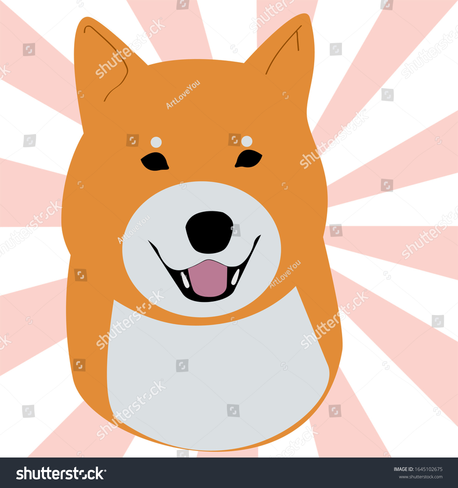 Shiba Inu Background Japanese Flag Stock Illustration 1645102675 ...