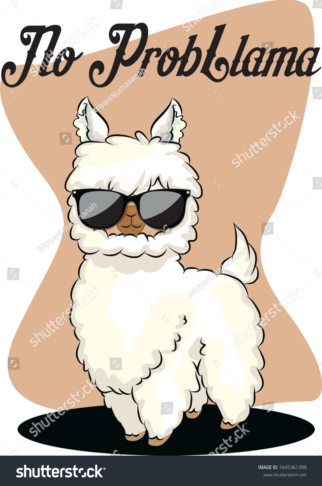 No Prob Llama Cute Card Cartoon Stock Vector Royalty Free 1645361398 Shutterstock 8356