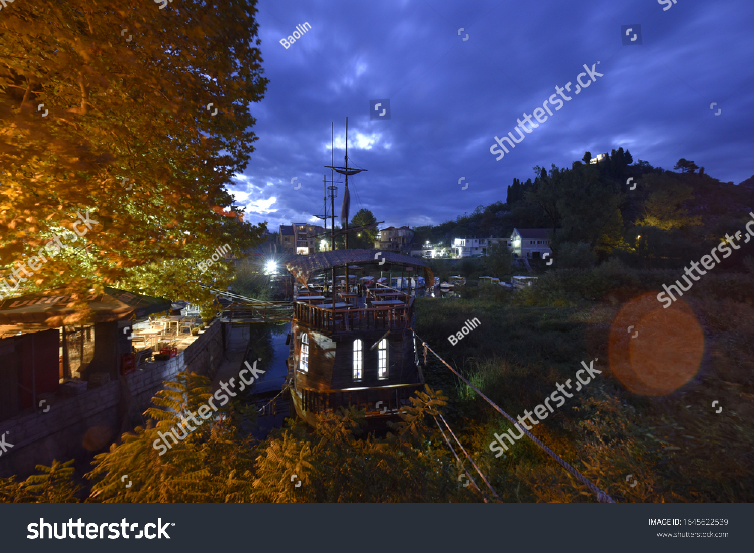 Dawn Blue Sky Boat Docking By Stock Photo 1645622539 | Shutterstock