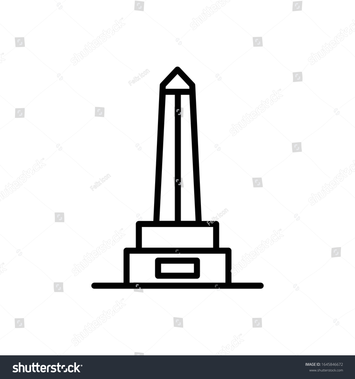 Obelisk Outline Icon Vector Stock Vector (Royalty Free) 1645846672 ...