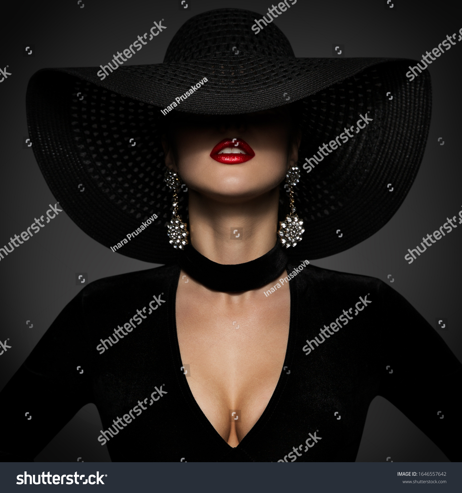 black dress black hat