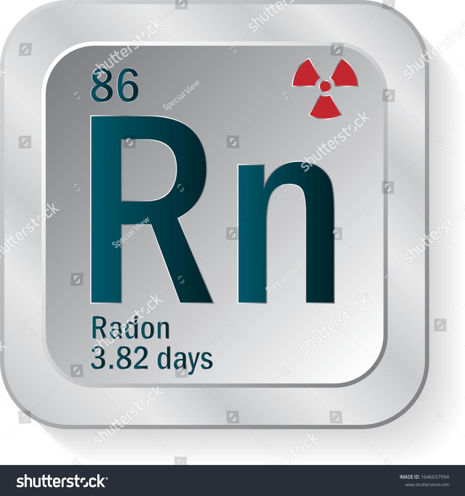 Radon Rn Periodic Table Element Icon Stock Vector (Royalty Free ...