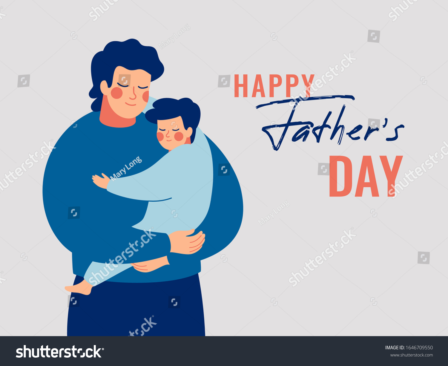 Young Father Holds His Son Care Stock Vector (Royalty Free) 1646709550 ...