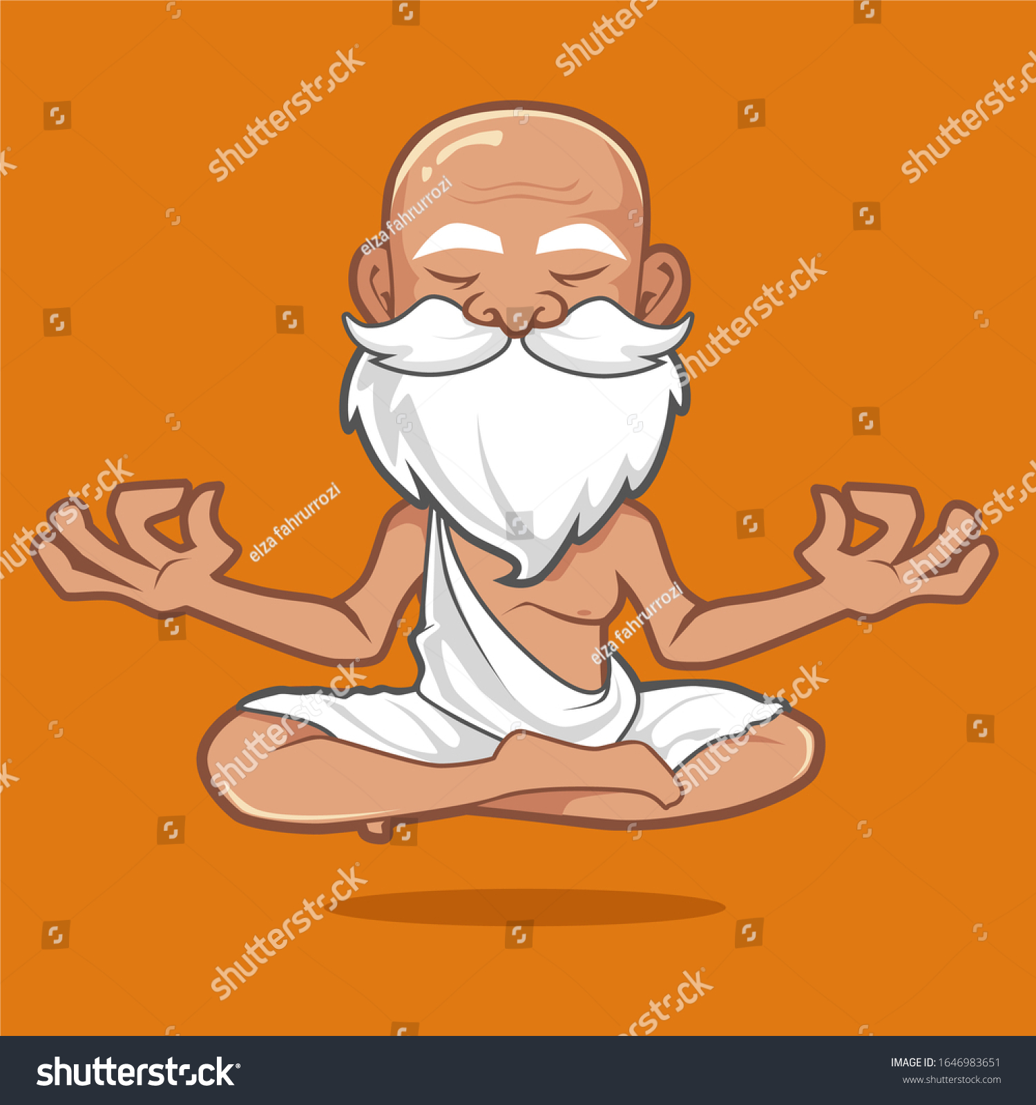 Guru Cartoon Mascot Vector Stock Vector (Royalty Free) 1646983651 ...