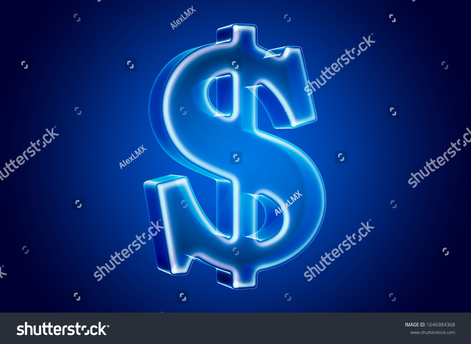 Dollar Symbol Ghost Light Effect Hologram Stock Illustration 1646984368 ...