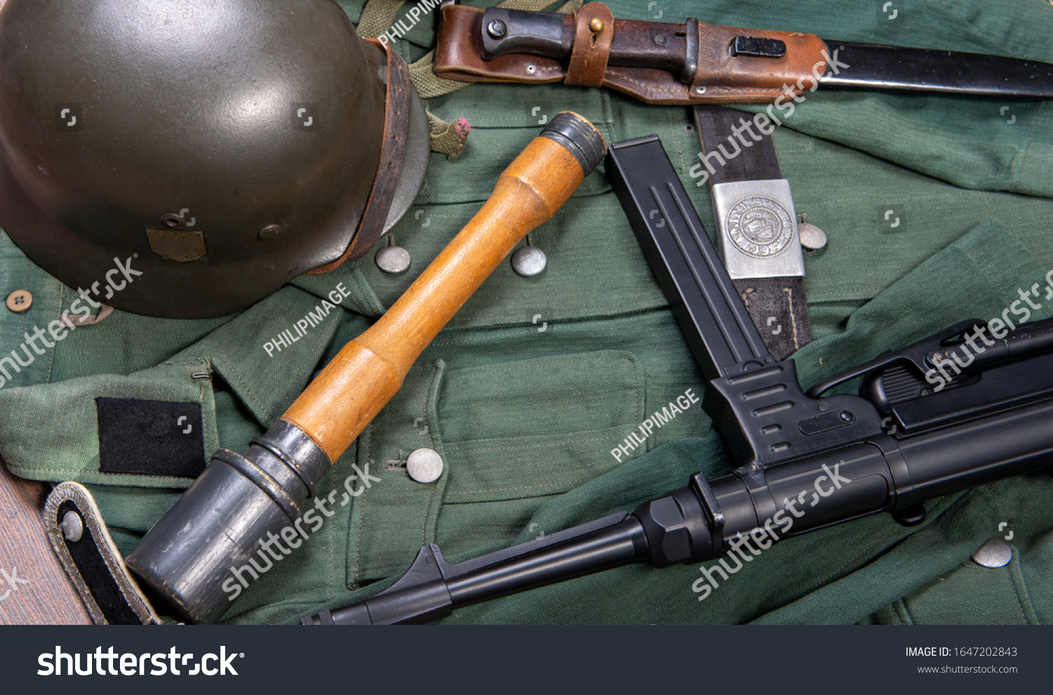 Vintage Background German Army Field Equipment Stock Photo 1647202843 ...