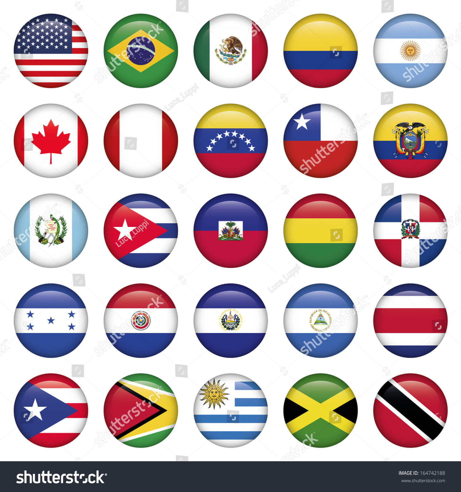 American Flags Round Icons Stock Vector (Royalty Free) 164742188 ...