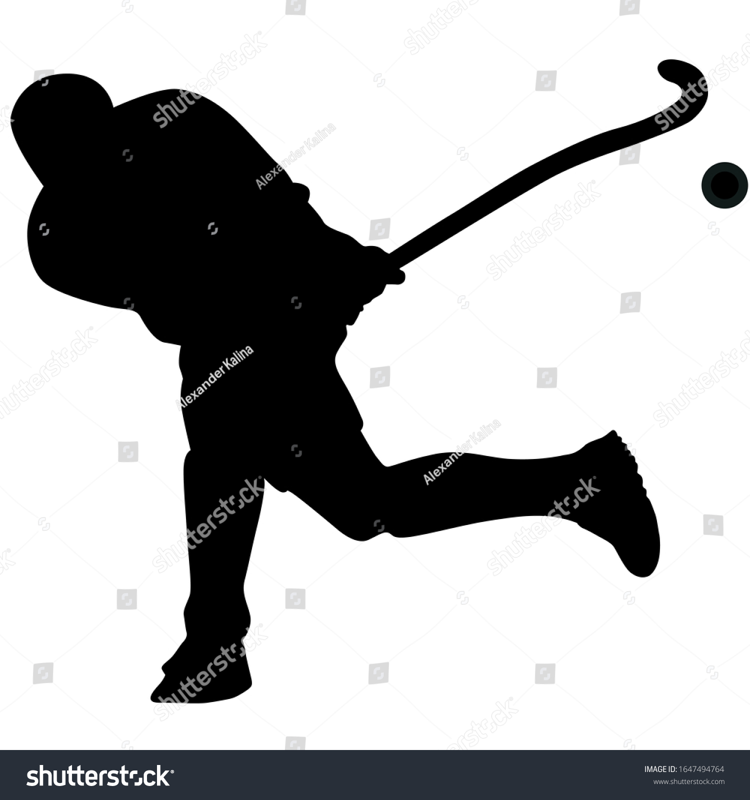 Silhouette Field Hockey Player Hockey Stick Stock Vector (Royalty Free ...