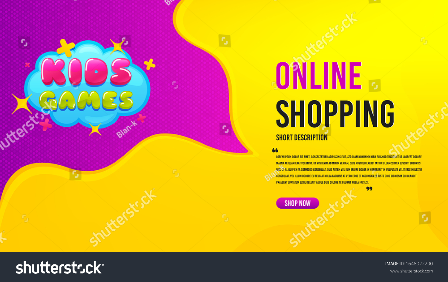 Kids Games Icon Discount Banner Template Stock Vector (Royalty Free ...